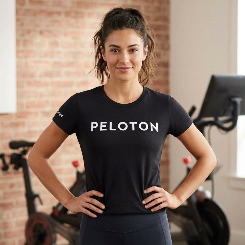 Peloton Black T-Shirt Small Short Sleeves Biking Spin Cycling Workout Gym
